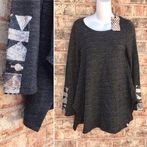 {Anthro | dylan} XS Aztec Cuffs Fleece Shirt